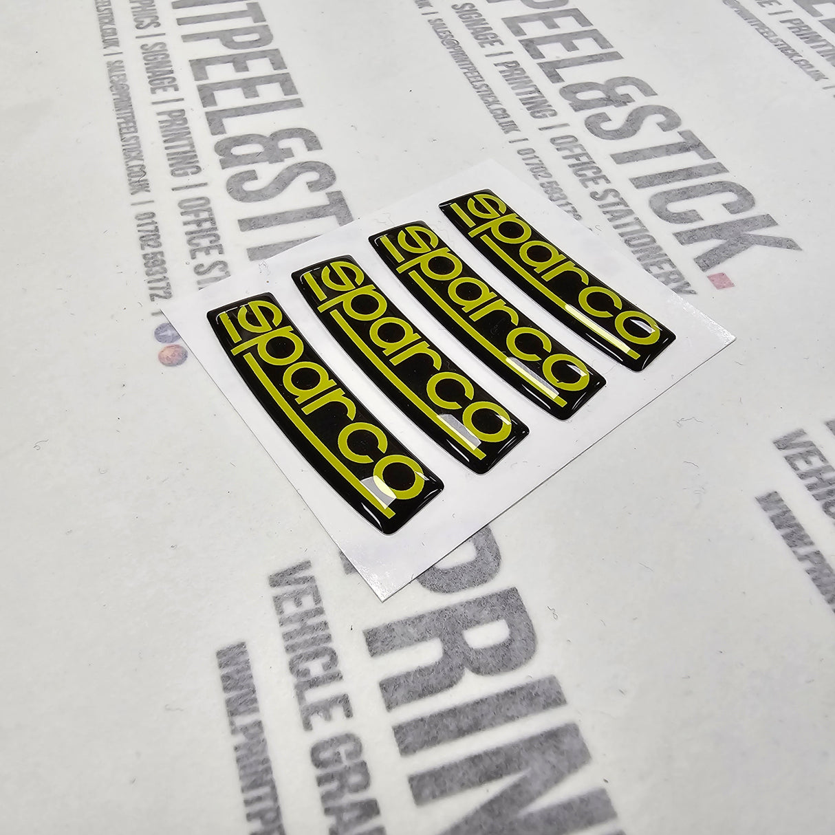 Sparco Alloy Wheel Curved Gel Badge (set of 4)