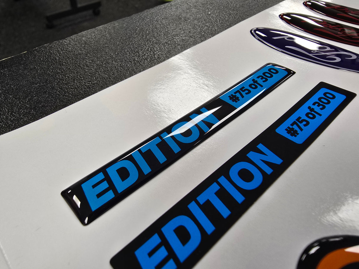 ’EDITION’ Boot Lid Gel Badge Exterior Gel Badges
