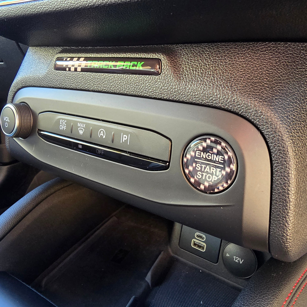 28mm "Engine Start Stop" Button Gel Badge