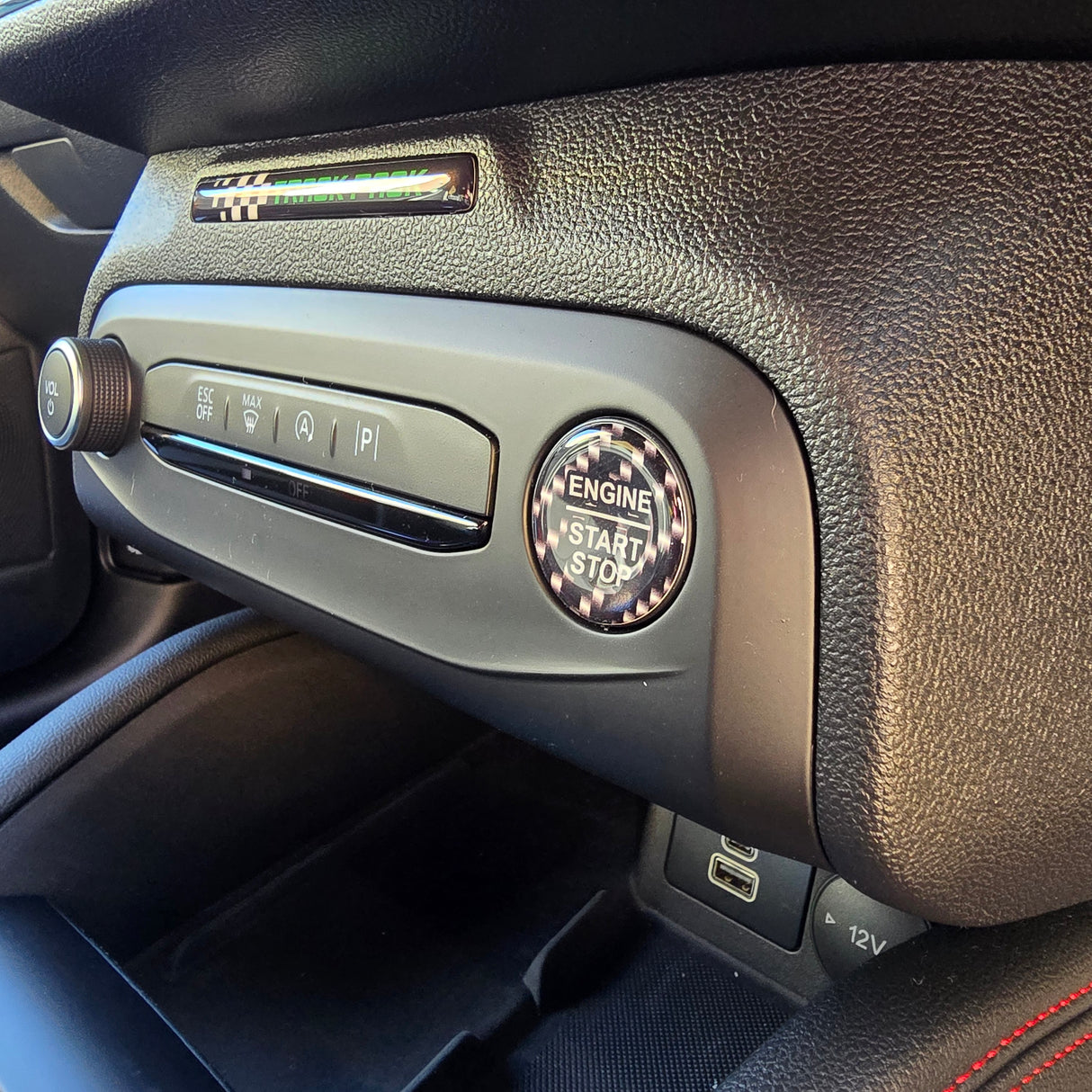 28mm "Engine Start Stop" Button Gel Badge