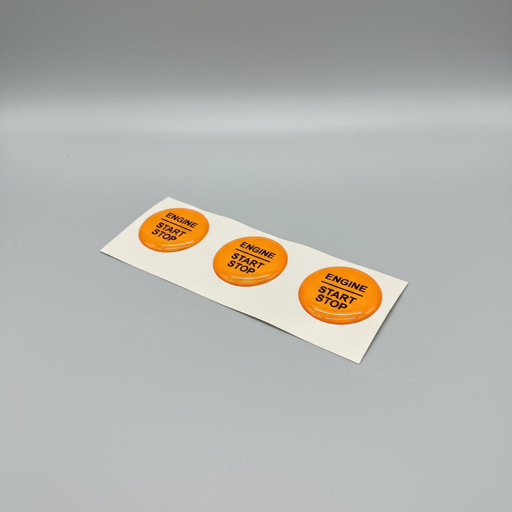 28mm "Engine Start Stop" Button Gel Badge