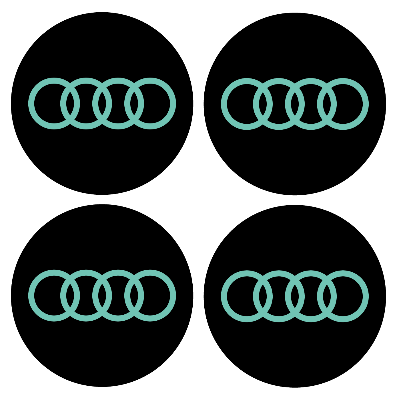 Wheel Centre Cap Gels (Set of 4) - Audi Rings