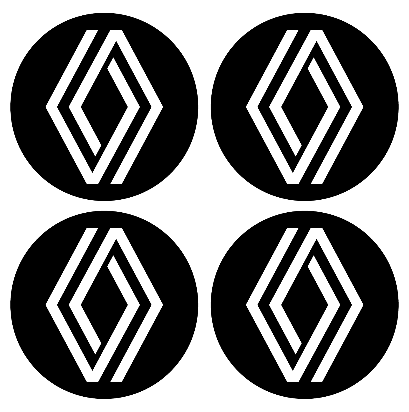 Wheel Centre Cap Gels (Set of 4) - Renault Diamond (New Style)