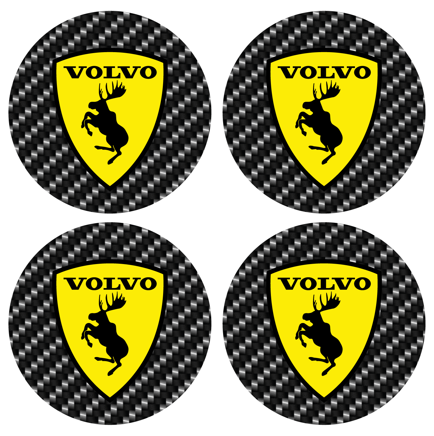 Wheel Centre Cap Gels (Set of 4) - Volvo Prancing Moose