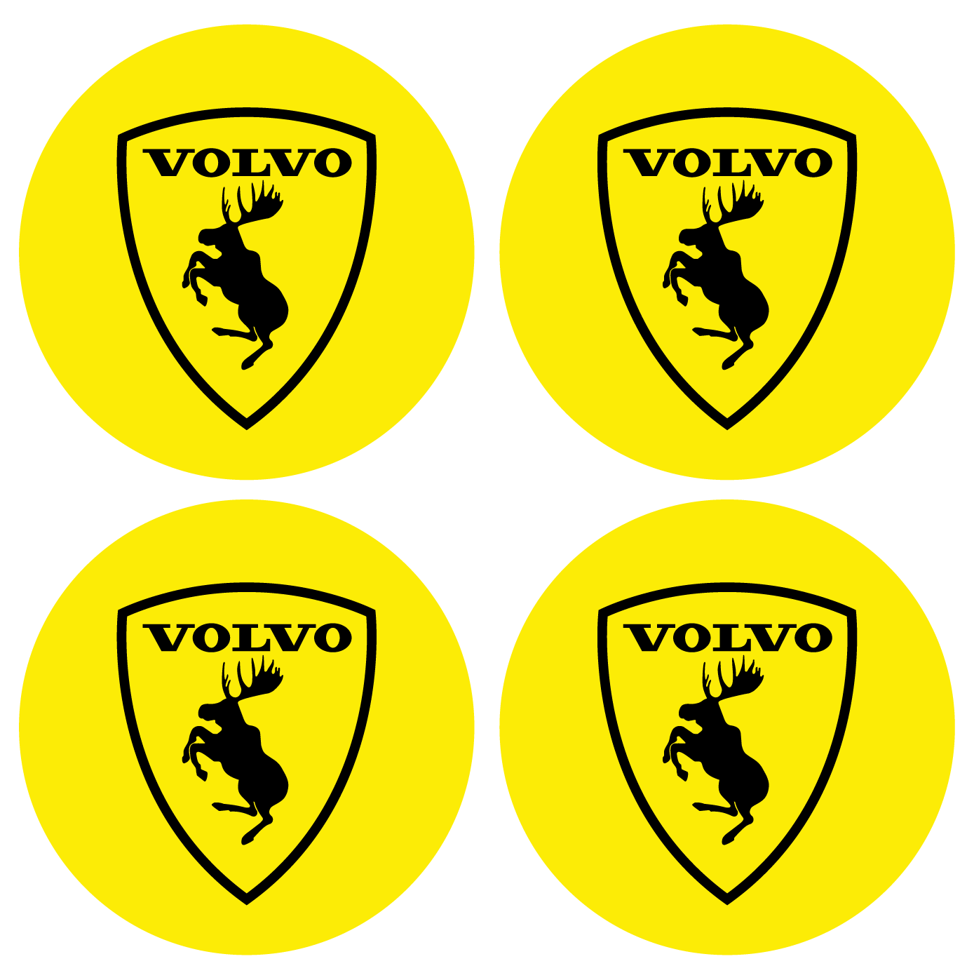 Wheel Centre Cap Gels (Set of 4) - Volvo Prancing Moose