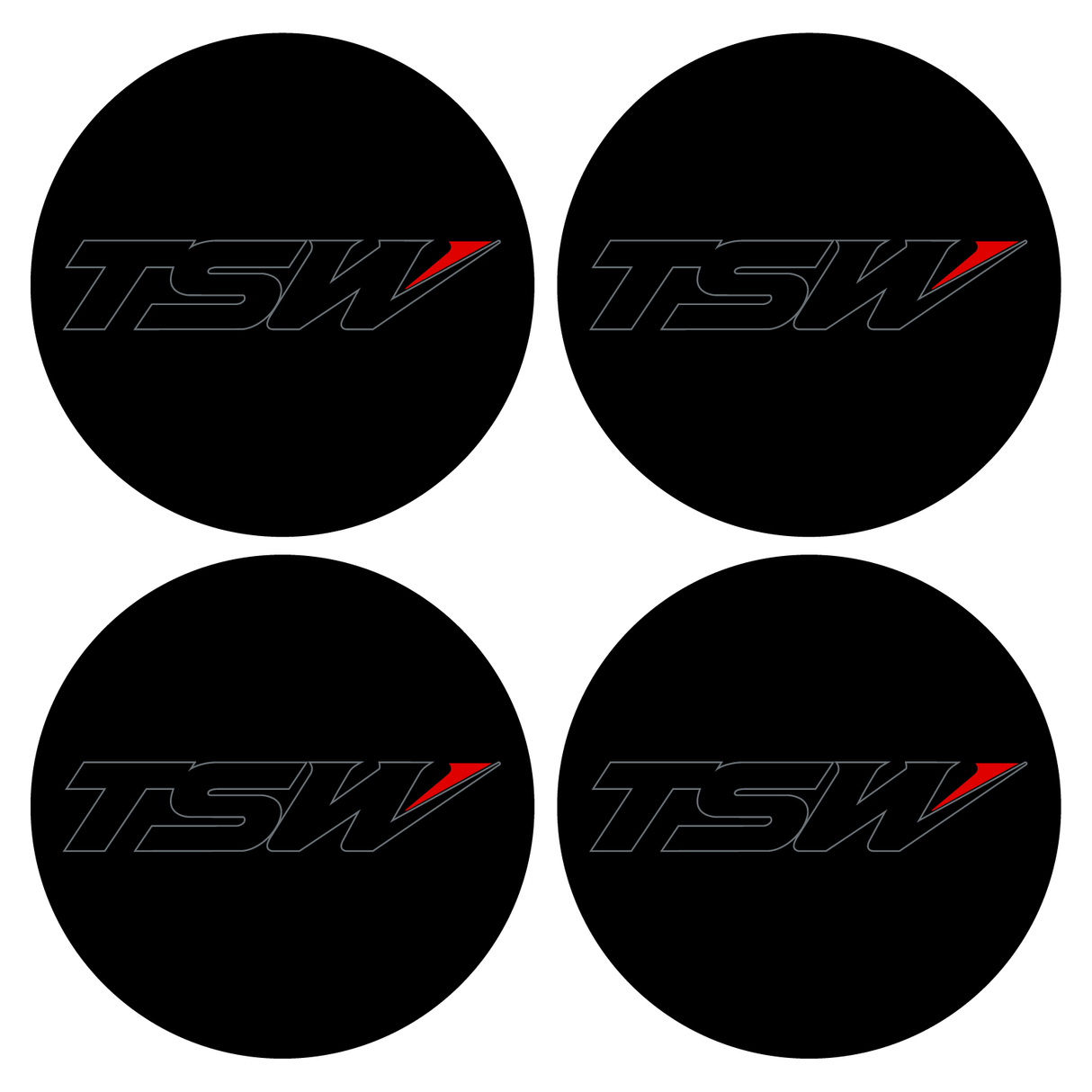 Wheel Centre Cap Gels (Set of 4) - TSW Wheels Logo (Current Style)
