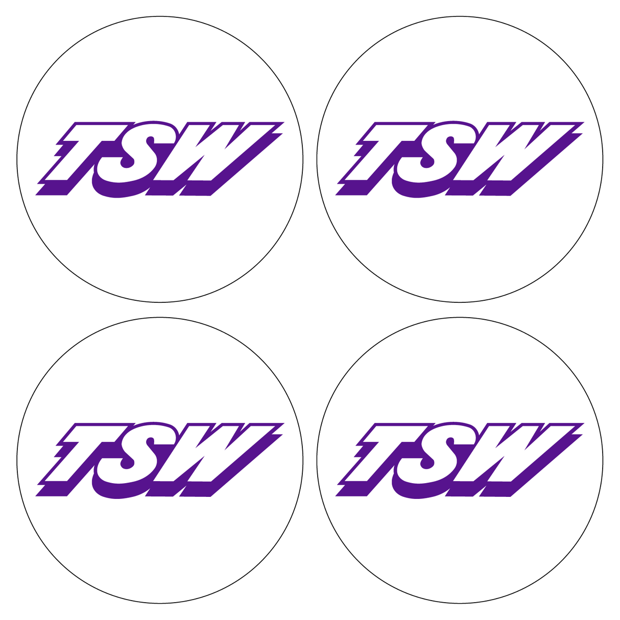 Wheel Centre Cap Gels (Set of 4) - TSW Wheels Logo (Old Style)