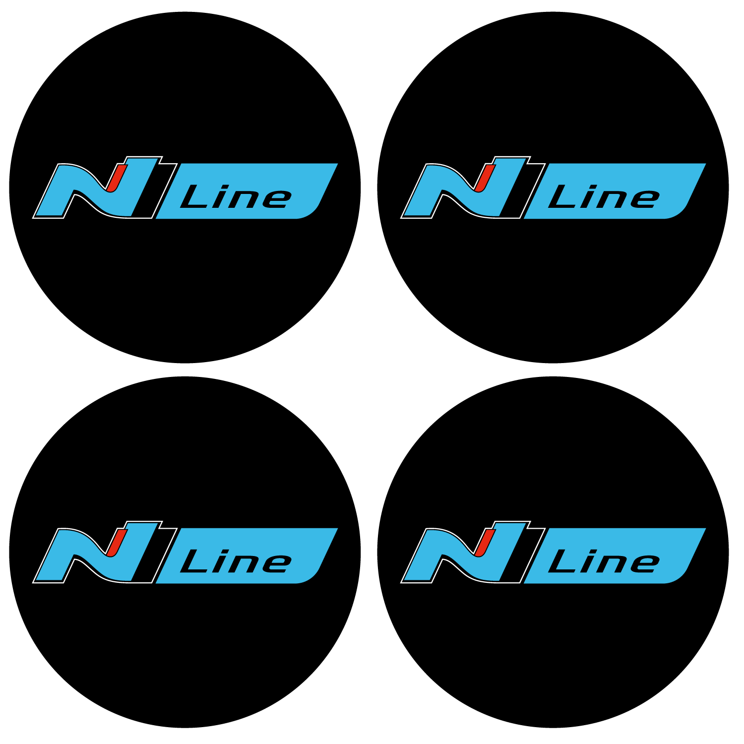 Wheel Centre Cap Gels (Set of 4) - Hyundai "N Line"