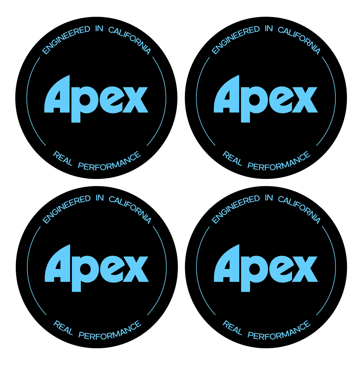 Wheel Centre Cap Gels (Set of 4) - Apex Wheels Logo (New Style)