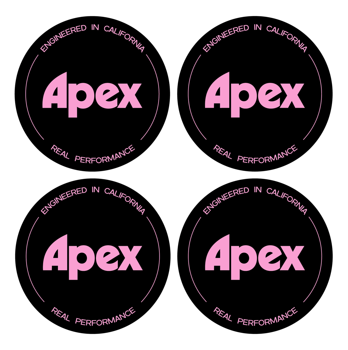 Wheel Centre Cap Gels (Set of 4) - Apex Wheels Logo (New Style)