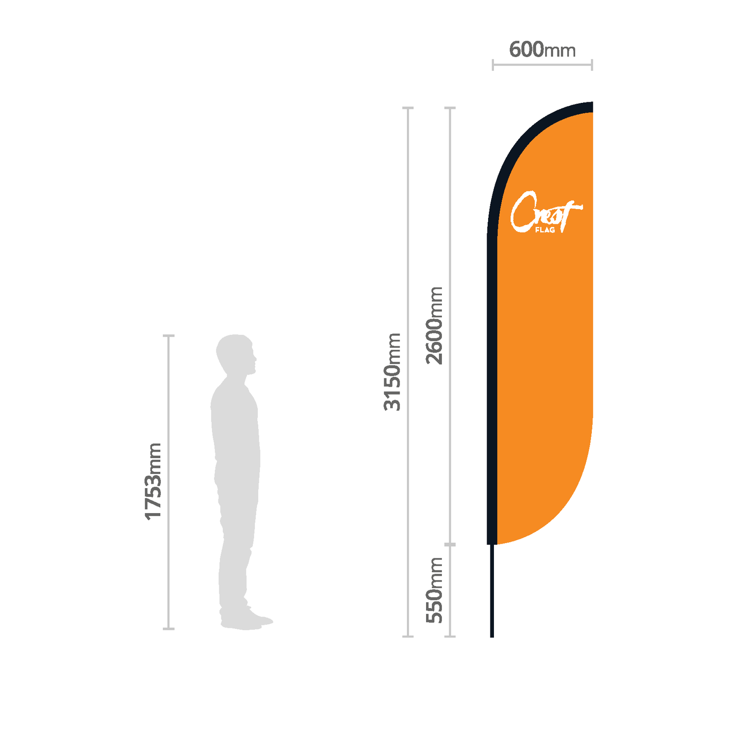 Crest Flags - Medium 3150mm