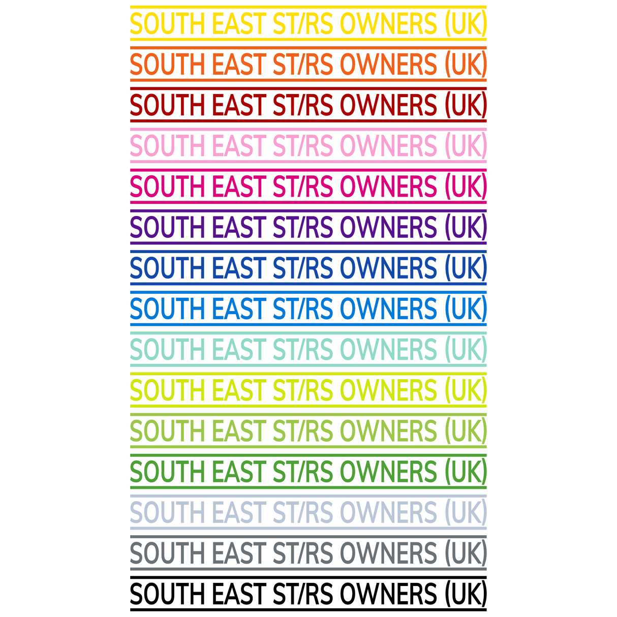 South East ST/RS Owners (UK) club decal Sticker - Long Style - Club Decals / Stickers
