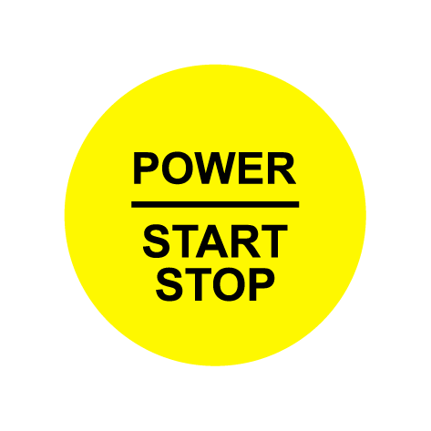 28mm ’Power Start Stop’ Ignition Button Gel Badge - Light Primrose Yellow - Ignition Button Gel Badges