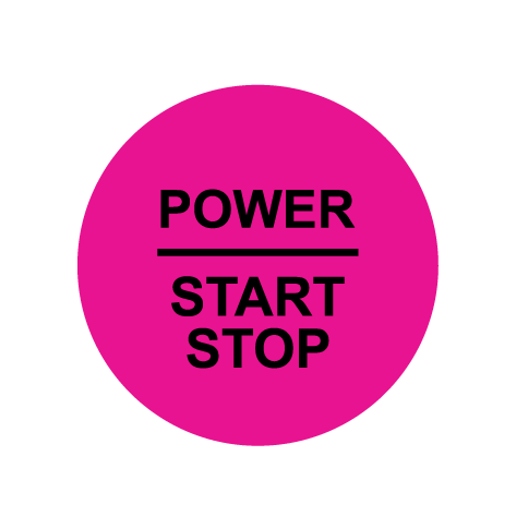 28mm ’Power Start Stop’ Ignition Button Gel Badge - Magenta - Ignition Button Gel Badges