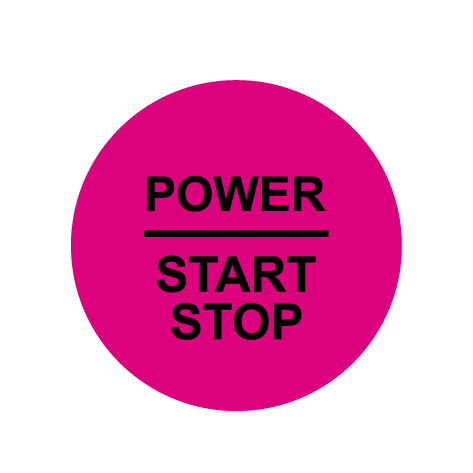 28mm ’Power Start Stop’ Ignition Button Gel Badge - Telemagenta - Ignition Button Gel Badges