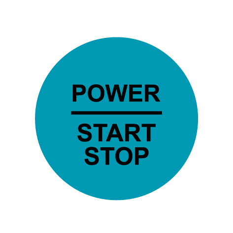 28mm ’Power Start Stop’ Ignition Button Gel Badge - Turquoise - Ignition Button Gel Badges