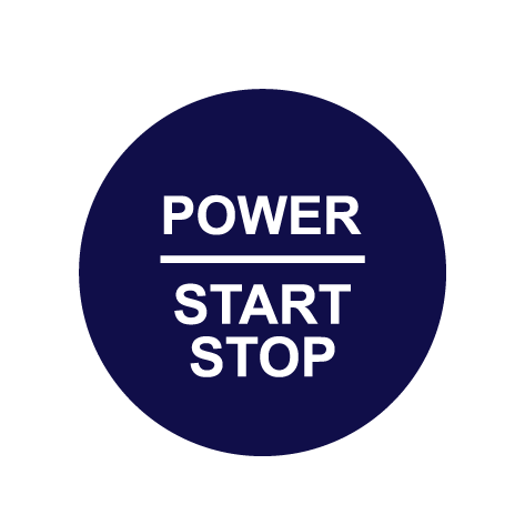 28mm ’Power Start Stop’ Ignition Button Gel Badge - Cobalt Blue - Ignition Button Gel Badges