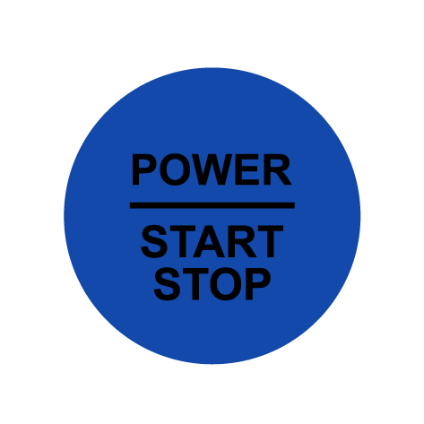28mm ’Power Start Stop’ Ignition Button Gel Badge - Brilliant Blue - Ignition Button Gel Badges