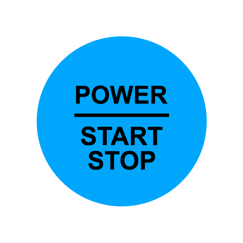 28mm ’Power Start Stop’ Ignition Button Gel Badge - Sky Blue - Ignition Button Gel Badges