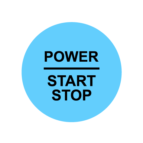 28mm ’Power Start Stop’ Ignition Button Gel Badge - Light Blue - Ignition Button Gel Badges