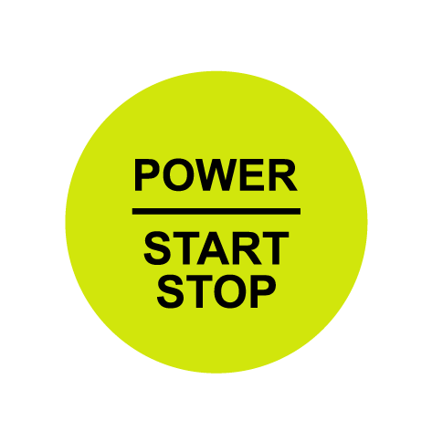 28mm ’Power Start Stop’ Ignition Button Gel Badge - Green Yellow - Ignition Button Gel Badges