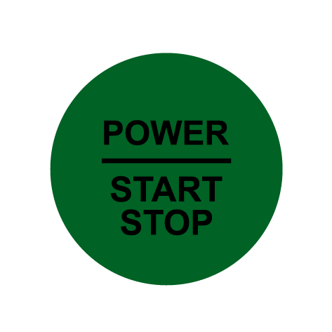 28mm ’Power Start Stop’ Ignition Button Gel Badge - Emerald Green - Ignition Button Gel Badges
