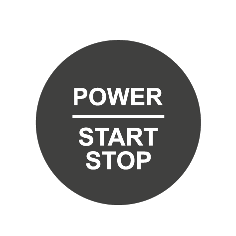 28mm ’Power Start Stop’ Ignition Button Gel Badge - Komatsu Grey - Ignition Button Gel Badges