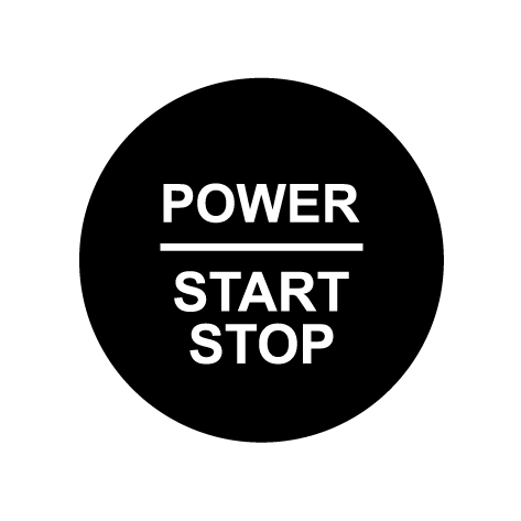28mm ’Power Start Stop’ Ignition Button Gel Badge - Black - Ignition Button Gel Badges