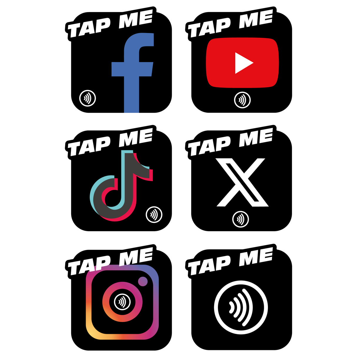 Social Media NFC ’Tap Me’ Gel Sticker - Social Media Gel Badges