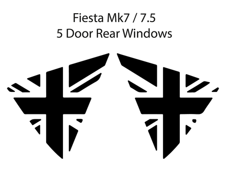 Mk7 / 7.5 Fiesta Union Jack Window Vinyl Decal Set