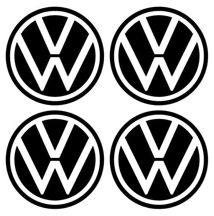 VW Volkswagen Wheel Center Cap Domed Stickers Classic Blue Ring, Wheel  Emblems, Stickers