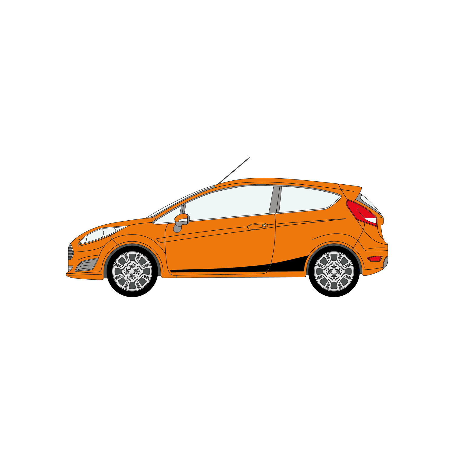 Mk7 & 7.5 Fiesta Lower Side Stripe Decal Set