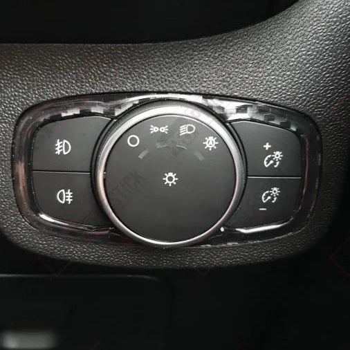 Headlight Control Panel Carbon Fibre Vinyl Gel Cover Interior Dress Up Gels