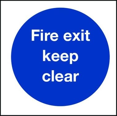 Fire exit keep clear sign - Fire Door Signs