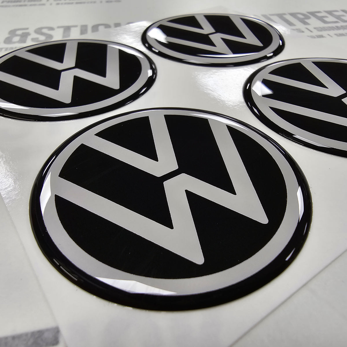 Vors Wheel Center Cap Sticker – Black & Silver Dome Decal