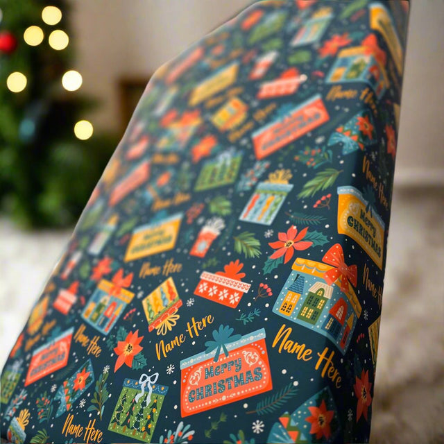 Personalised Christmas Wrapping Paper - 610mm x 4 metre Roll - Personalised Wrapping Paper