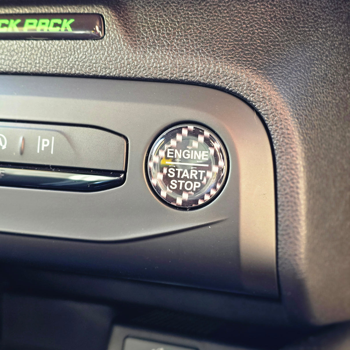 28mm "Engine Start Stop" Button Gel Badge