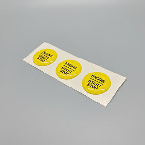 28mm "Engine Start Stop" Button Gel Badge