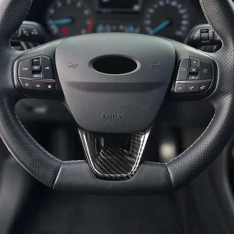 Real Carbon Fibre Steering Wheel Trim (Bottom Section Only) Fiesta MK8/8.5 | Focus MK4/4.5 | Puma MK2 | Kuga MK3/3.5