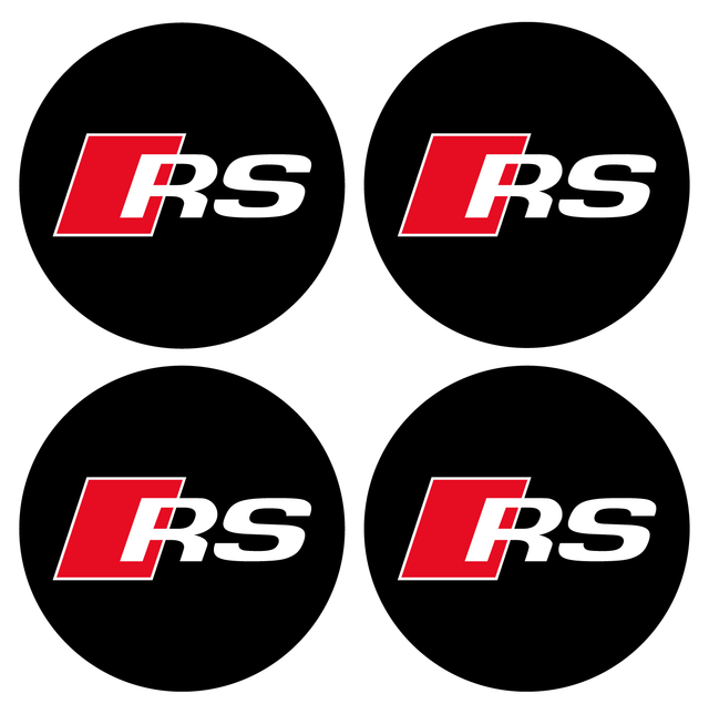 Wheel Centre Cap Gels (Set of 4) - Audi ’RS’ - Centre Cap Gel Badges - Audi