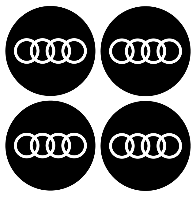 Wheel Centre Cap Gels (Set of 4) - Audi Rings - Centre Cap Gel Badges - Audi