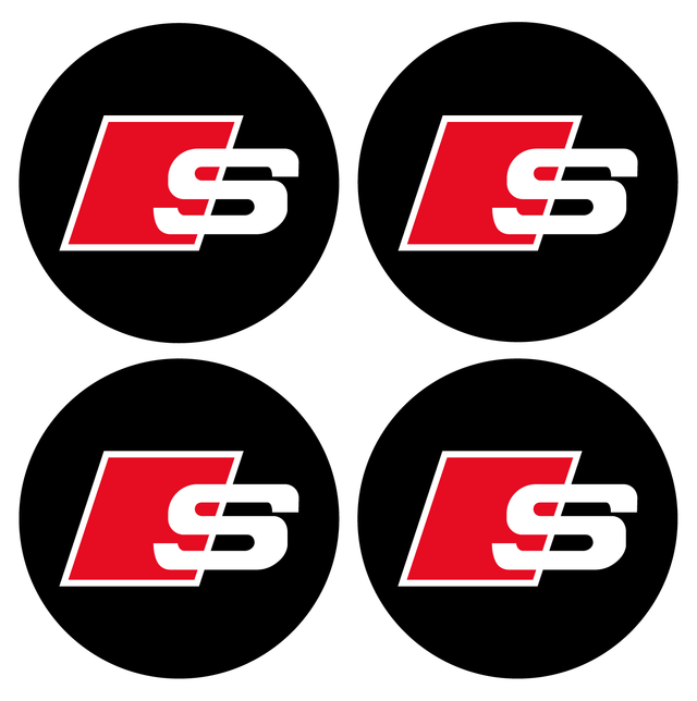 Wheel Centre Cap Gels (Set of 4) - Audi ’S’ - Centre Cap Gel Badges - Audi