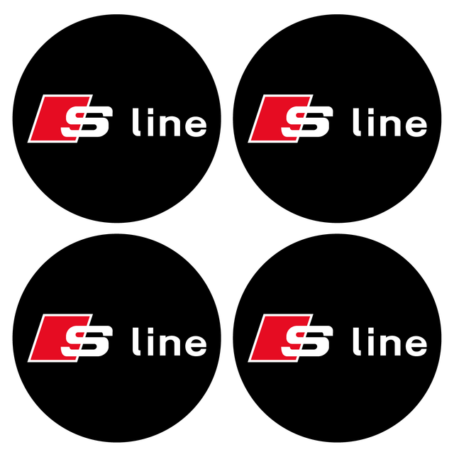 Wheel Centre Cap Gels (Set of 4) - Audi ’S Line’ - Centre Cap Gel Badges - Audi
