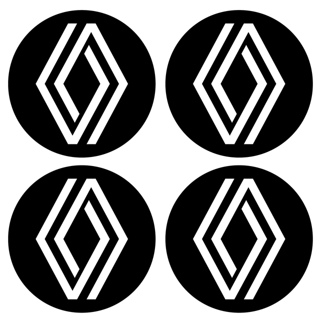 Wheel Centre Cap Gels (Set of 4) - Renault Diamond (Current Style) - Centre Cap Gel Badges - Renault