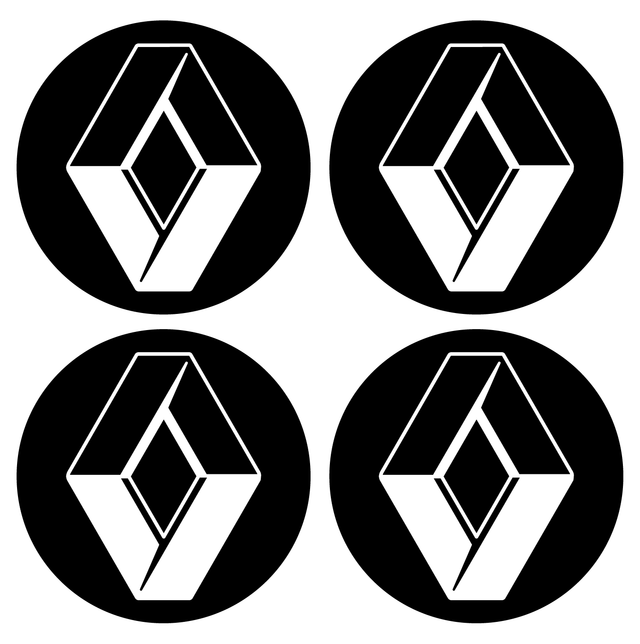 Wheel Centre Cap Gels (Set of 4) - Renault Diamond (Old Style) - Centre Cap Gel Badges - Renault