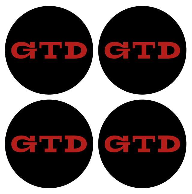 Wheel Centre Cap Gels (Set of 4) - GTD - Centre Cap Gel Badges - VW