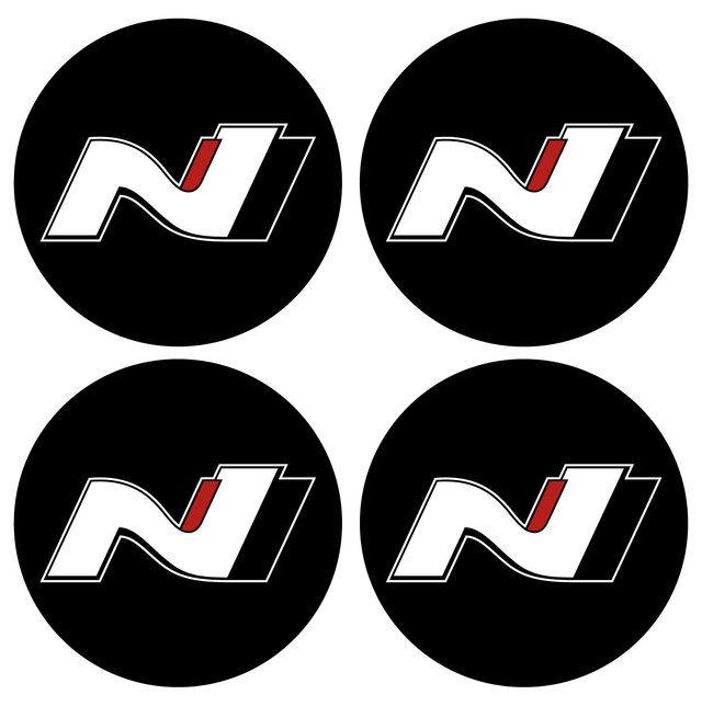 Wheel Centre Cap Gels (Set of 4) - Hyundai ’N’ - Centre Cap Gel Badges - Hyundai