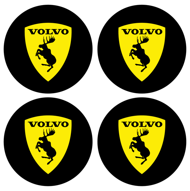 Wheel Centre Cap Gels (Set of 4) - Volvo Prancing Moose - Centre Cap Gel Badges - Volvo