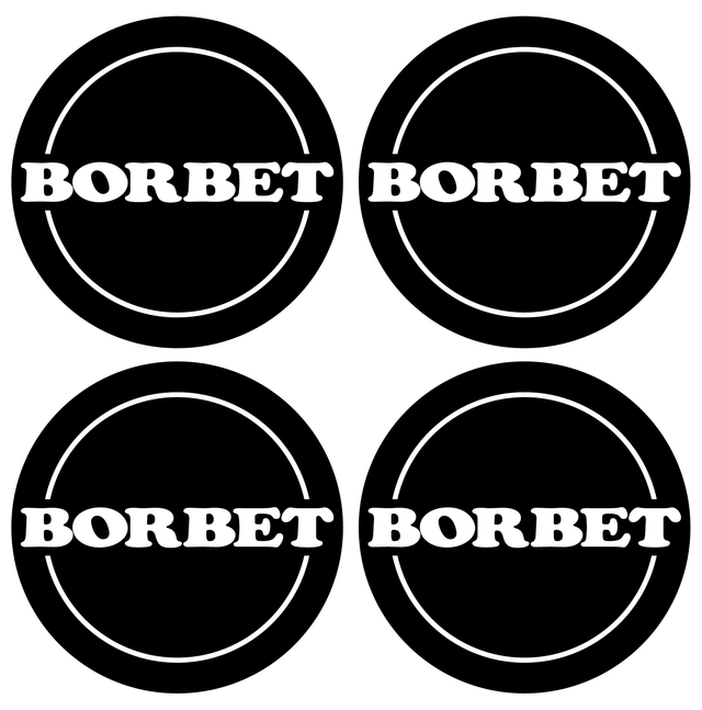 Wheel Centre Cap Gels (Set of 4) - Borbet Logo - Centre Cap Gel Badges - Alloy Wheel Brands