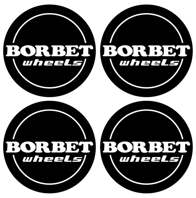 Wheel Centre Cap Gels (Set of 4) - Borbet Wheels Logo - Centre Cap Gel Badges - Alloy Wheel Brands